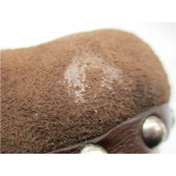 CHRISTIAN DIOR brown suede and shearling trim clog - Picture 8 of 8